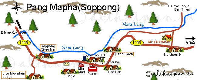 MAP OF PANGMAPHA SOPPONG_КАРТА СОППОНГ ПАНГ МАППА ТАИЛАНД