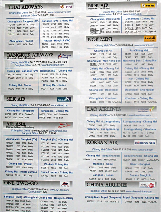       _TIMETABLE AVIA AIRLINES CHIANG MAI
