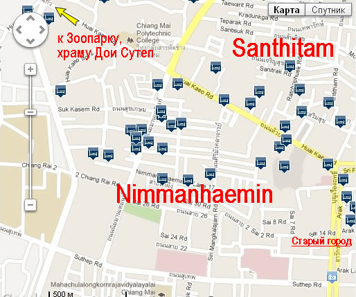 карта  Nimmanhaemin Chiang Mai map