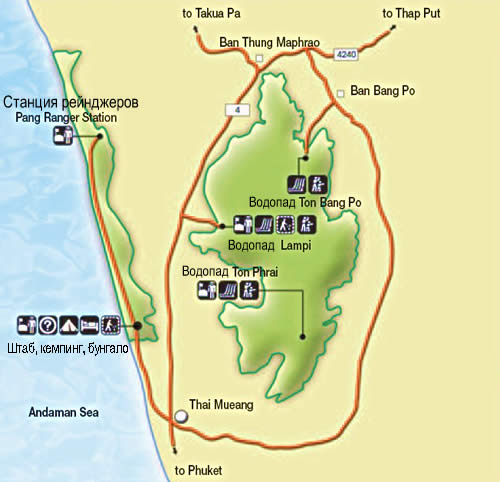 map of Khao Lak - Lamru national park