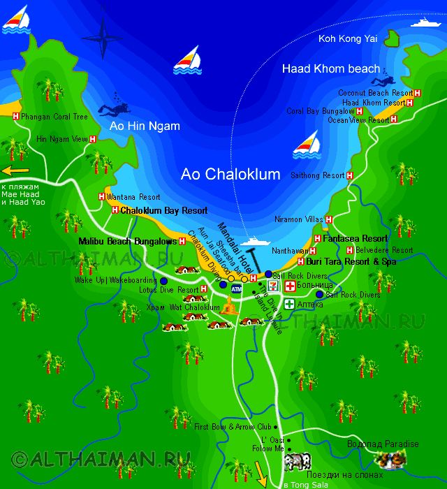 карта чалоклам ao chaloklum bay map koh phangan