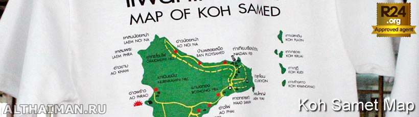 Koh Samet Map, Koh Samed on Thailand Maps