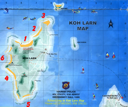 MAP KOH LARN ISLAND THAILAND MAP_����� ������ ��� ���� ��� ������� �������